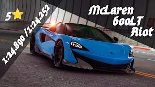 OC 5⭐ - 1:24.890 \/ 1:24.252 | McLaren 600LT Spider Riot [ Bridge View ] - Asphalt 9