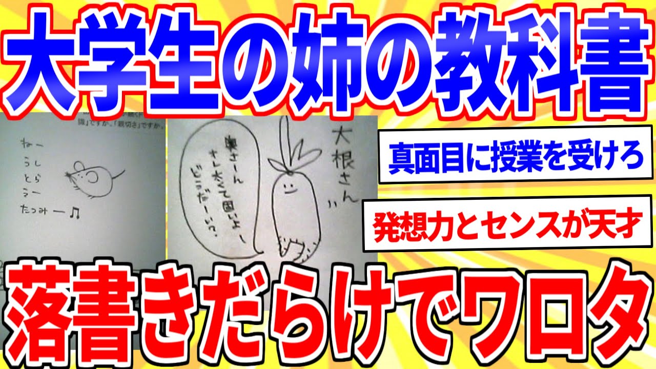 大学生の姉の教科書が落書きだらけでクソワロタｗｗｗ【2ch面白いスレゆっくり解説】