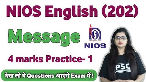 Nios Class 10 English Message Writing, Nios English 202 Message Writing Format + Important Questions