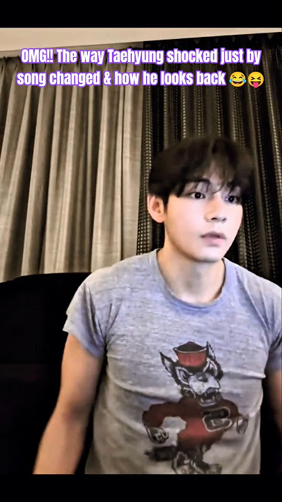 OMG!! The way Taehyung shocked suddenly just by song changed😝🫣#v