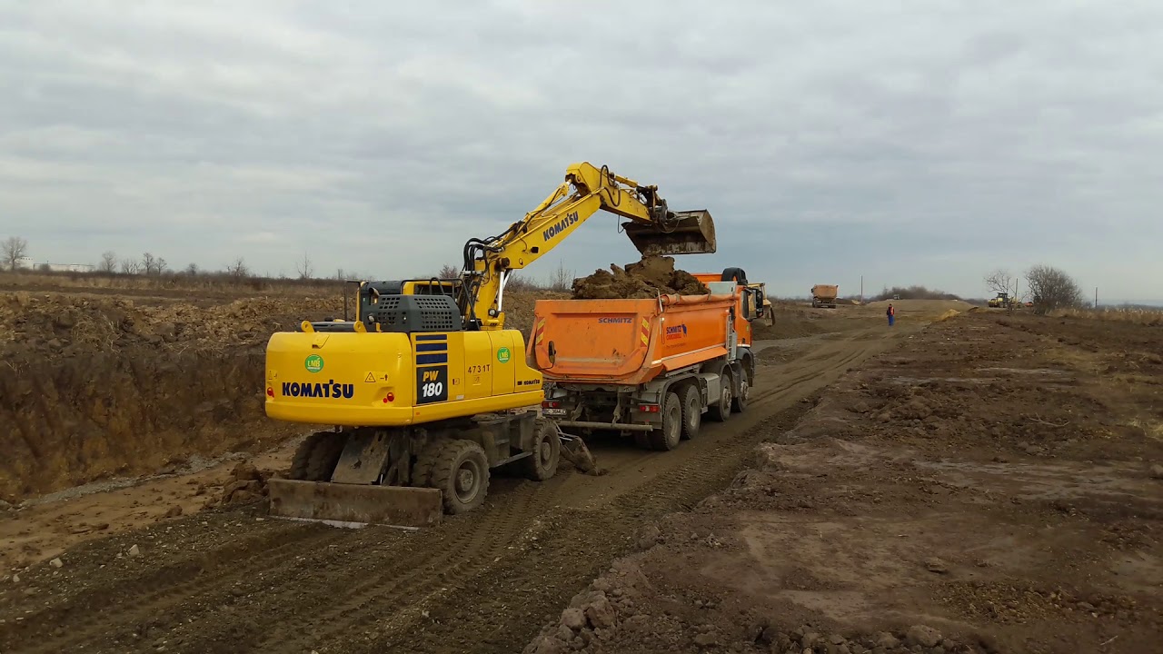 Excavator Komatsu PW180 - YouTube