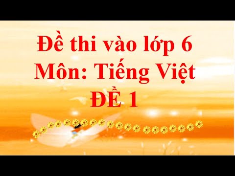 Đề thi vào  lớp 6 môn Tiếng Việt Đề 1