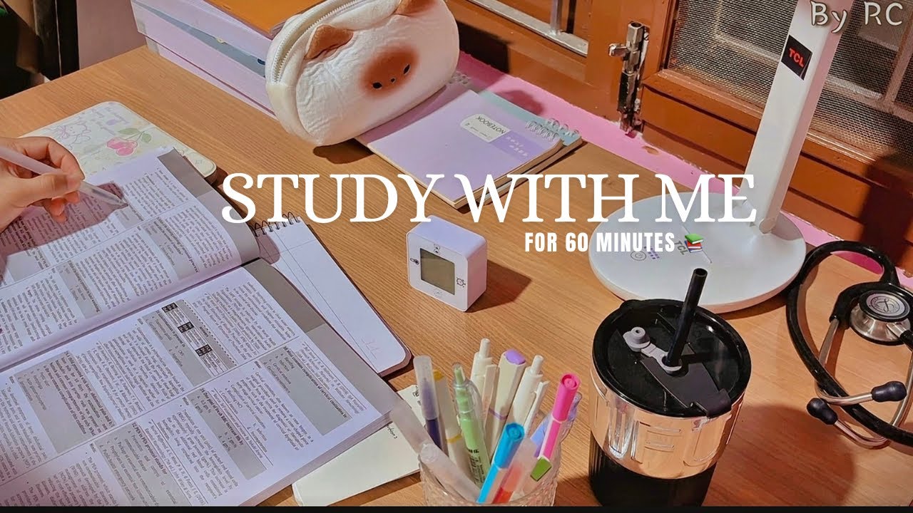 Study With Me For 1 Hour | Time Study|No Music, Background Noises| ASMR ...