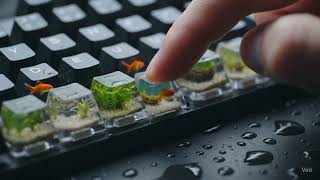 Goldfish Swim Through Keyboard | Hypnotic AI Visual ASMR screenshot 1