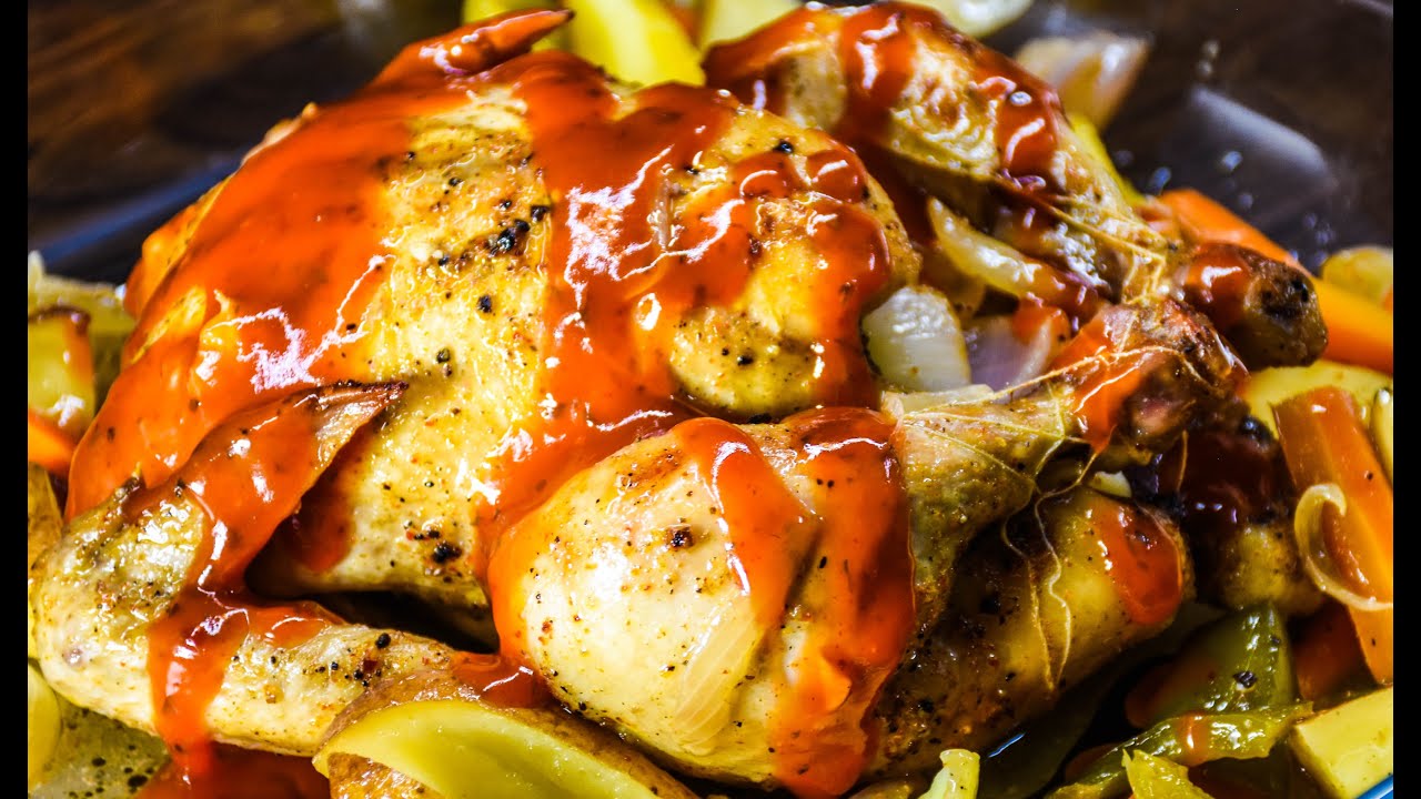 Baked Whole Chicken with Red Sauce Recipe by Food RAM YouTube