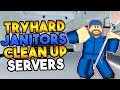 TRYHARD JANITORS CLEAN UP ARSENAL SERVERS!? (ROBLOX)