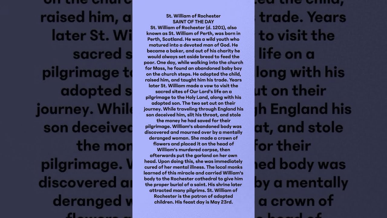 St William May 23 Catholicsaints Catholicfaith Jesus Mothermary Saintoftheday Catholicsaint