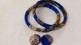 How To Make Fabric Button Earrings | Kalamkari Bangles And Button Earrings | DIY | Jewelry