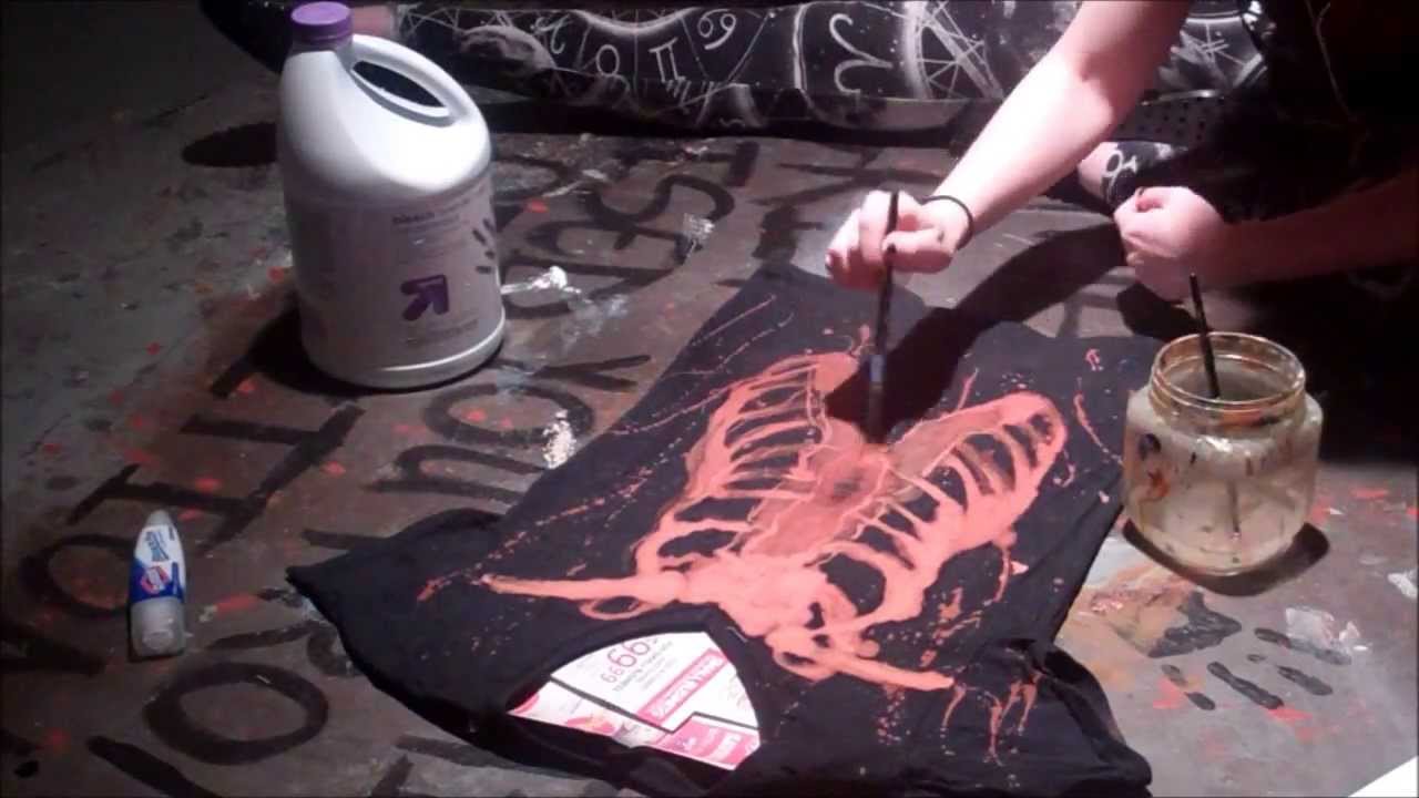 Creepy Crafts: Bleached Ribcage shirt - YouTube