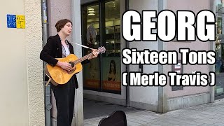 Georg - Sixteen Tons (Merle Travis) cover live in the center of Augsburg in Bavaria (Germany) 2024