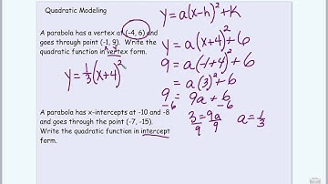 Algebra II: Solving Quadratic Inequalities and Quadratic Modeling