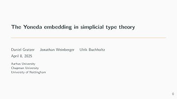 The Yoneda embedding in simplicial type theory - Daniel Gratzer