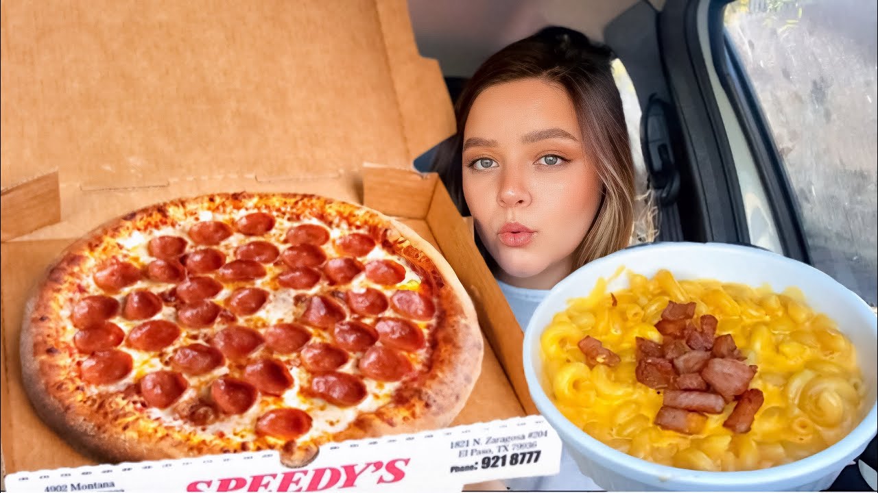 PIZZA E MACARRÃO COM QUEIJO E BACON MUKBANG BRASIL | CAMILE ASMR