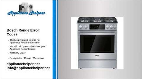 Bosch Range Error Codes