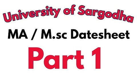 University of Sargodha Ma Msc part 1 datesheet - UOS Datesheet 2021 part 1