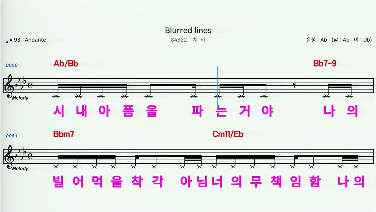 MR) 84322 Blurred lines - 치타 - YouTube