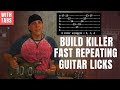 Build Killer repeated guitar licks using Scales Triads &amp; Arpeggios: with TABS