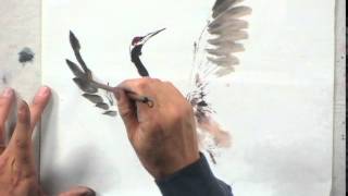 Painting a Japanese Crane with Lian Quan Zhen