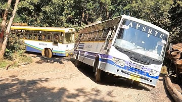 APSRTC Bus Driver Taking Risk With Passengers On Dangerous Hairpin Bend Bus Driving | Truck off Road