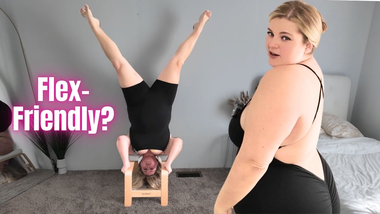 Yoga Bodysuit Try-On 🖤 FeetUp Chair Test – Too Tight to Stretch?