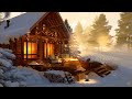 Watch the Deer while sitting by the Fireplace 🦌 Winter Cabin Ambience ❄️ Immersive 4K