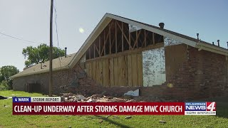 Cleanup underway after storms damage mwc church