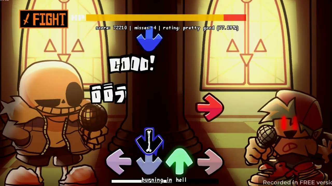 Friday Night Funkin - Burning In Hell - Indie Cross PLUS [4K]