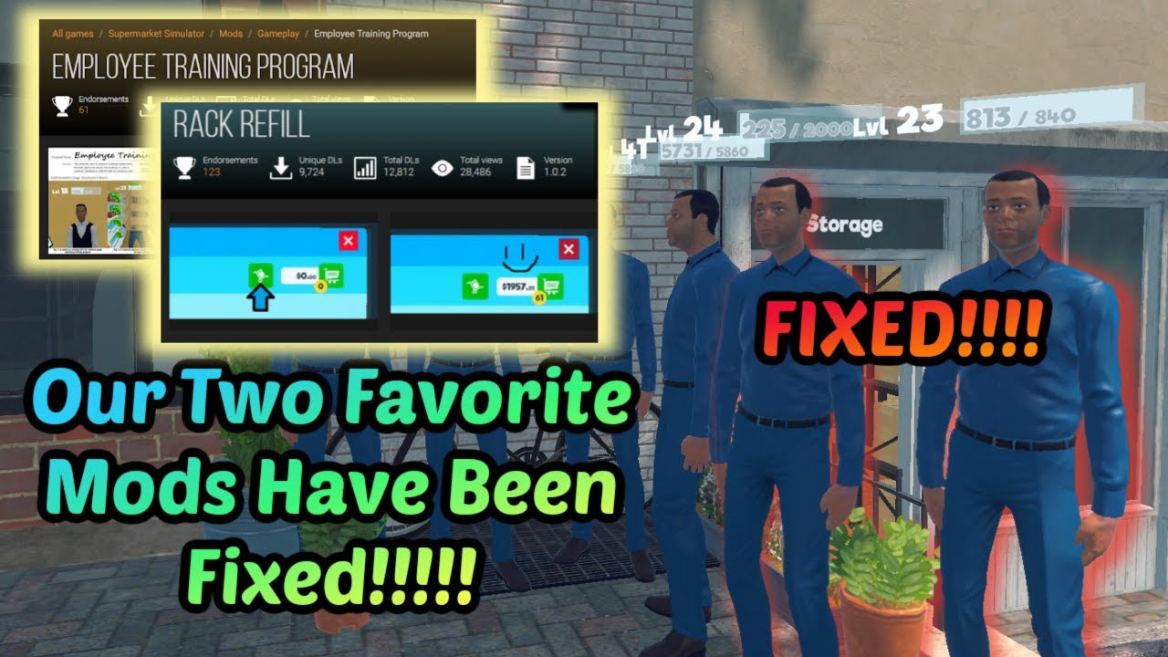 Rack Refill & Employee Training Mods Fixed! Supermarket Simulator - YouTube