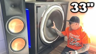 Ultimate Subwoofer BASS Test - Powerful Home Audio Sound System with 2 33' Subs 🔊😳