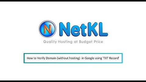 How to verify domain (without hosting) in Google (using TXT Record)