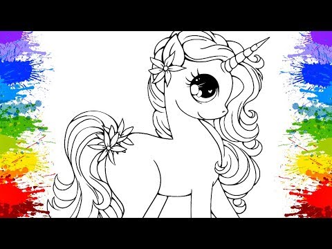 COLORINDO DESENHOS DE UNICORNIO E KAWAII 