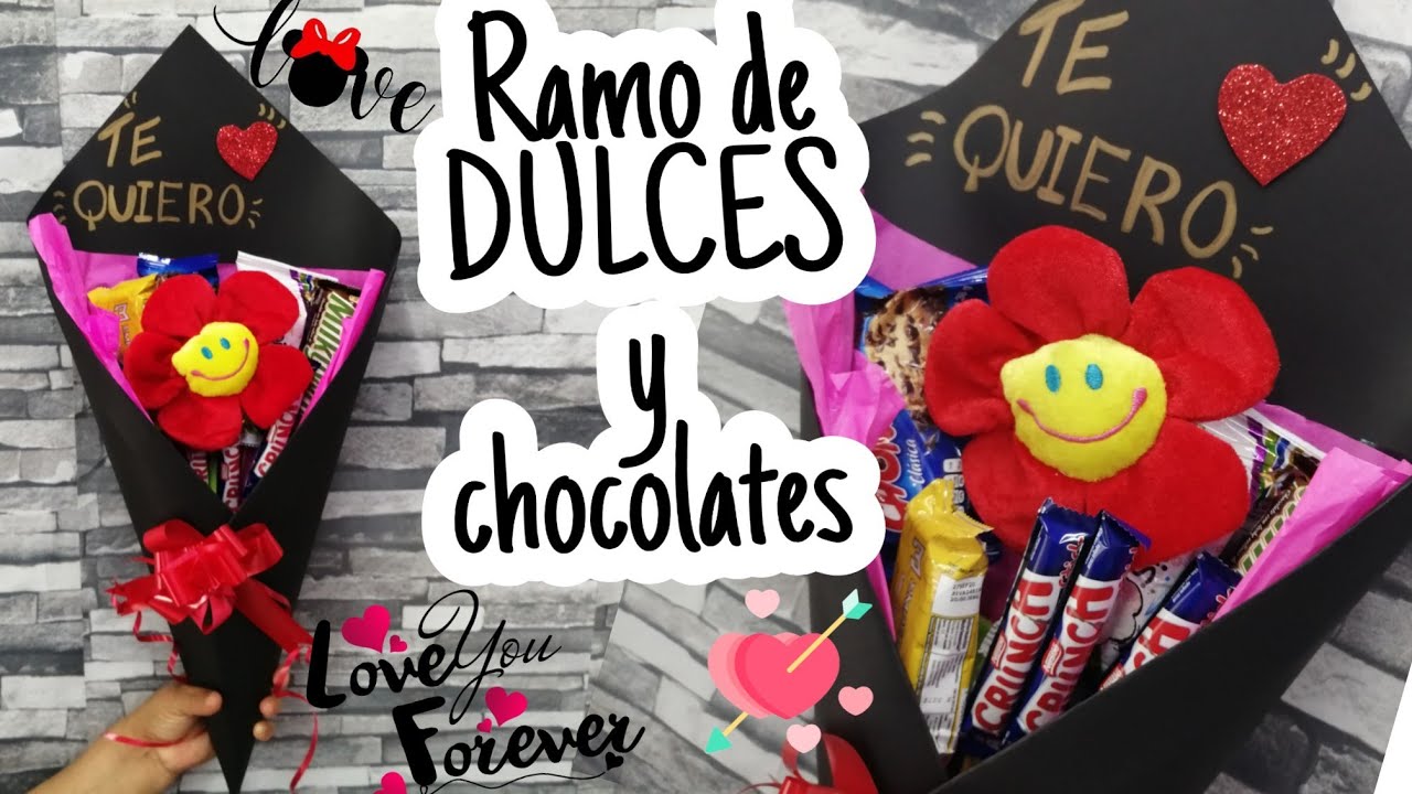 COMO HACER UN RAMO DE DULCES Y CHOCOLATES PARA REGALAR ? - YouTube