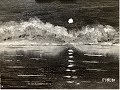 Black and White Moonlit Night Abstract Acrylic Painting for Beginners