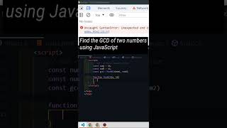 find GCD of two numbers in JavaScript