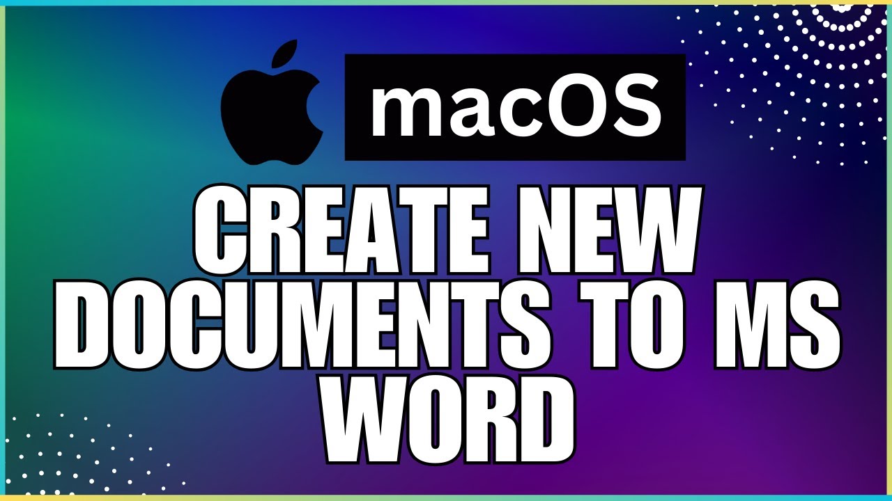 How to Create New Documents From Scratch Using a Microsoft Document and ...