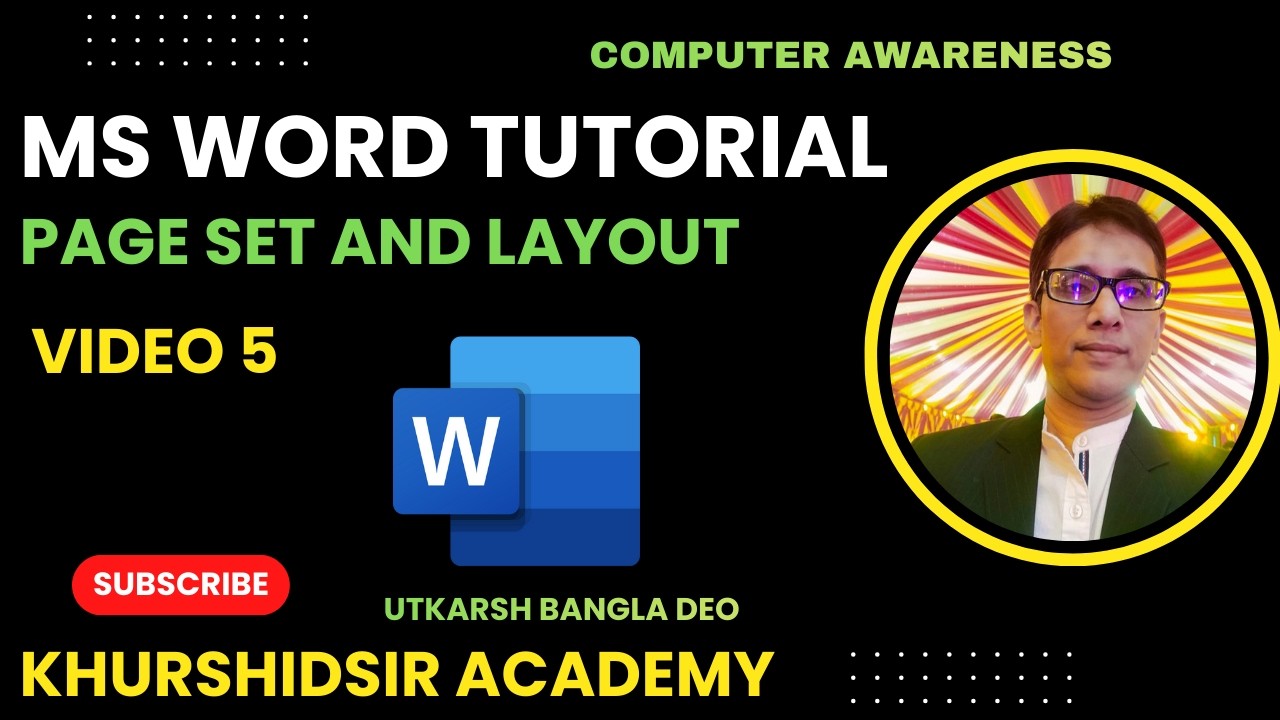 MS Word Page Setup and Layout Masterclass | MS Tutorial Video 5 - YouTube