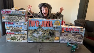 Unboxing P1: MASSIVE Iwo Jima Plastic Army Man Toy Soldier BMC Toy Set! 72 Pieces of WWII Action!