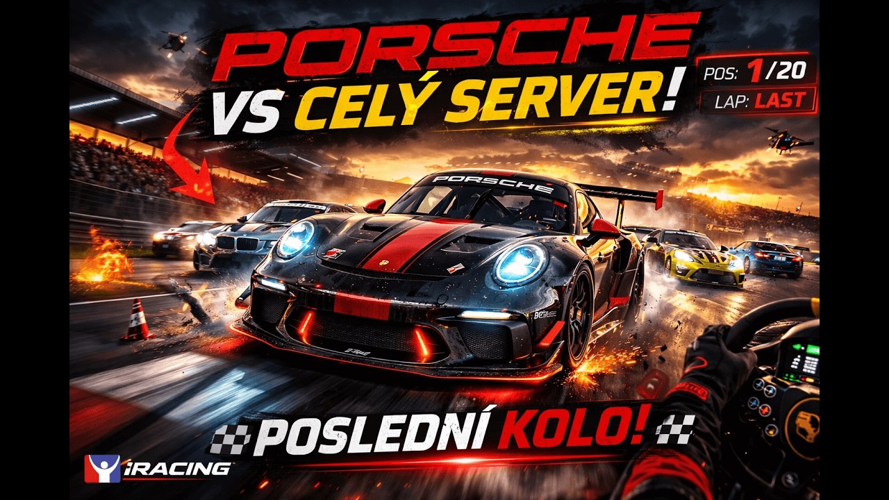 Porsche vs celý server 😳 | iRacing závod o život! 🏁🔥 #viral #porsche #race
