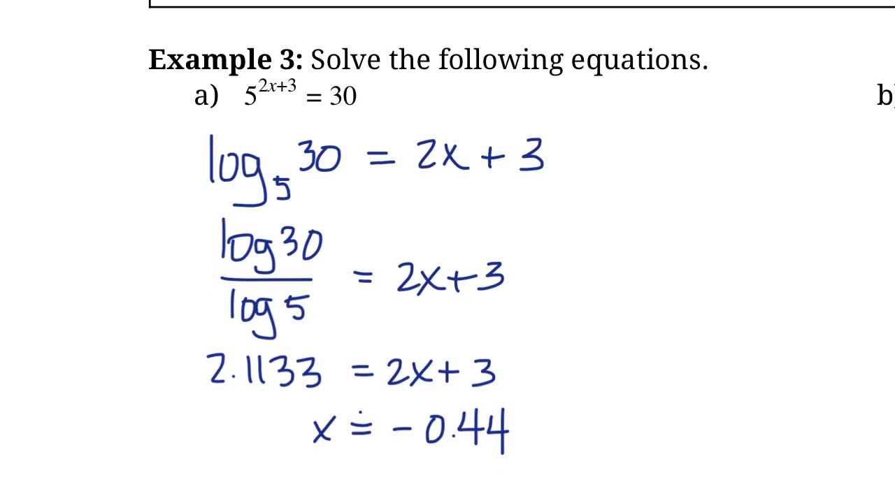 exponential and logarithmic problem solving practice