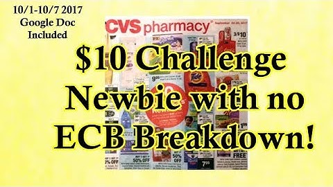 CVS $10 NEWBIE WITH NO ECB Challenge 10/1-10/7 2017