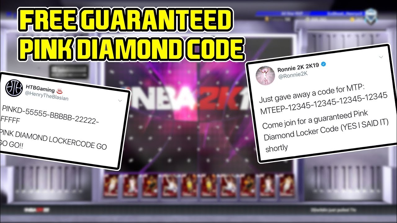 Free Guaranteed Pink Diamond Locker Code And 50 000mt Thank You Ronnie2k Nba 2k19 Myteam Youtube
