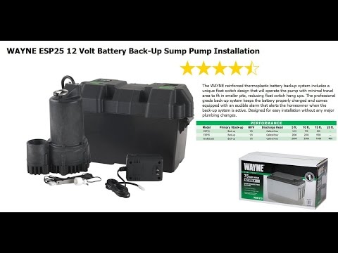 WAYNE ESP25 12 Volt Battery Back-Up Sump Pump Installation