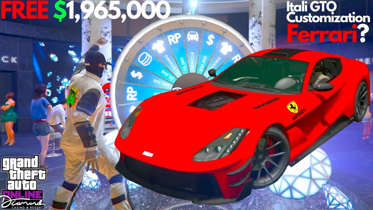 Download Free Money $1,965,000 GTA Casino Glitch Free Car Itali GTO Lucky Wheel Win