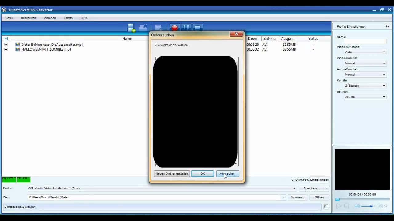 umwandeln einer Video Datei YouTube