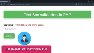 User input validation in php Profile