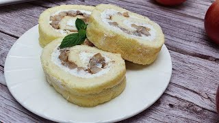 видео: БЕЗ МУКИ! Идеальный БИСКВИТНЫЙ ПП РУЛЕТ с яблоками, который не ломается картинка: БЕЗ МУКИ! Идеальный БИСКВИТНЫЙ ПП РУЛЕТ с яблоками, который не ломается