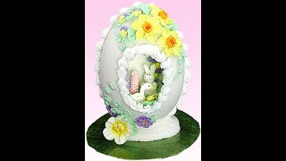 Delicate Decorated Easter Sugar Eggs Edible Arts Cake Decorating How-to Video Tutorial Part 2