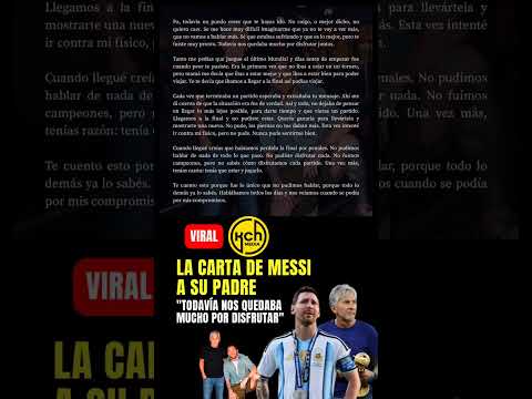 Video ¡MESSI SE DESPIDE DE SU PAPÁ CON UNA EMOTIVA CARTA! Lionel Messi dedicó unas sentidas palabras a...