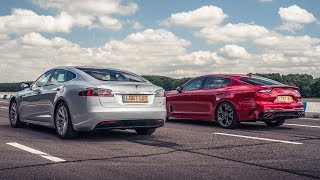 Tesla Model S vs Kia Stinger GT S | Drag Races | Top Gear