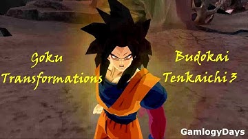 Goku Transformations ssj1 ssj2 ssj3 :budokai tenkaichi 3
